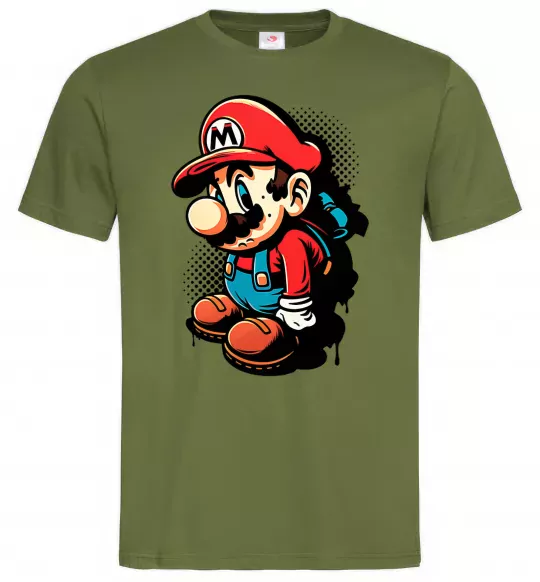 Мужская футболка Super Mario Оливковый фото