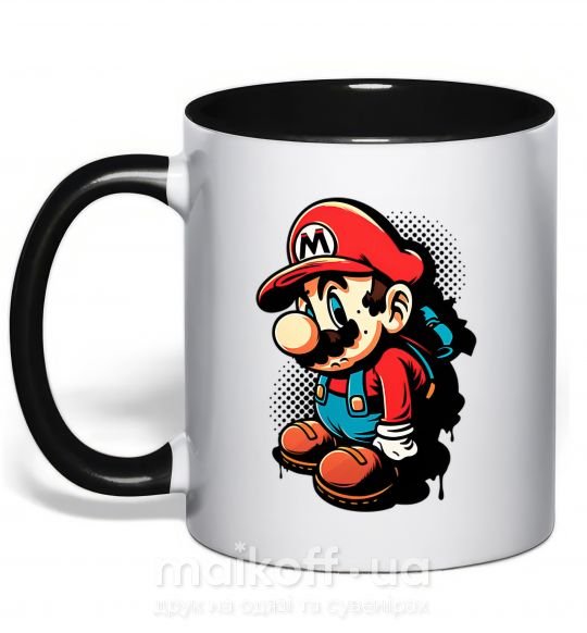 Чашка с цветной ручкой Super Mario Черный фото