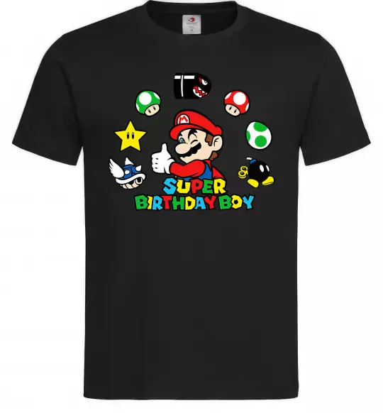 Чоловіча футболка Super birthday boy Чорний фото