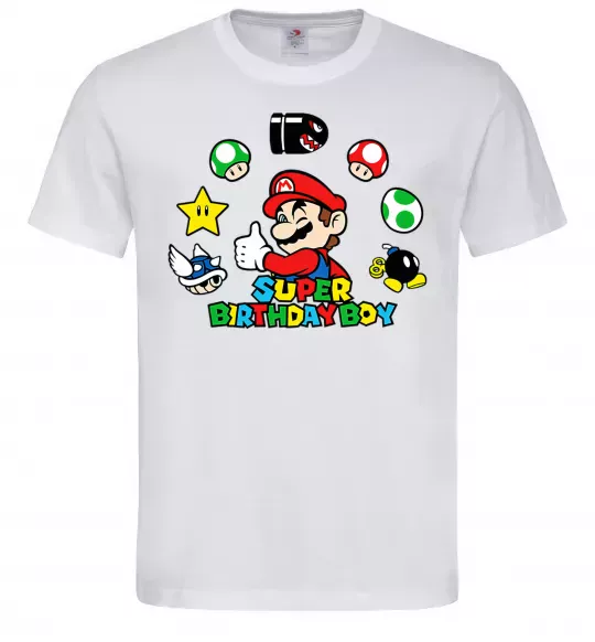 Чоловіча футболка Super birthday boy Білий фото