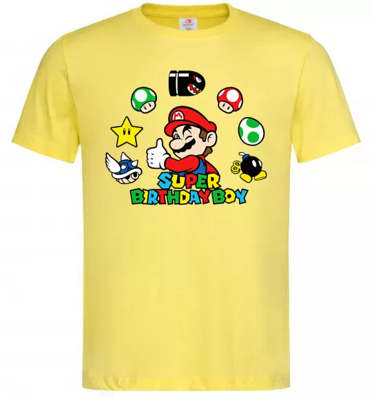 Чоловіча футболка Super birthday boy Лимонний фото