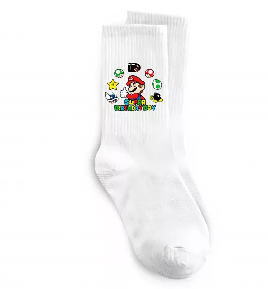 Шкарпетки Super birthday boy Білий фото