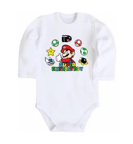 Детский боди Super Mario Белый фото