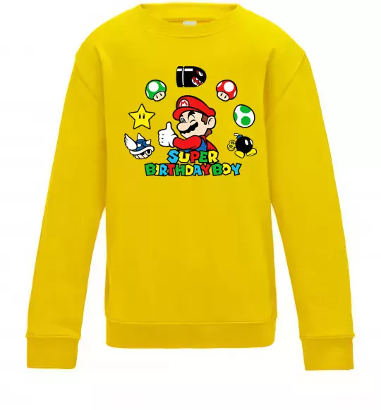 Детский Свитшот Super birthday boy Солнечно желтый фото