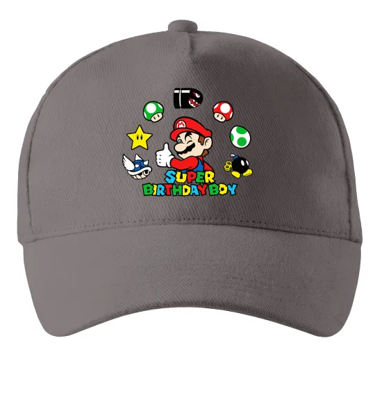 Кепка Super birthday boy Сірий фото