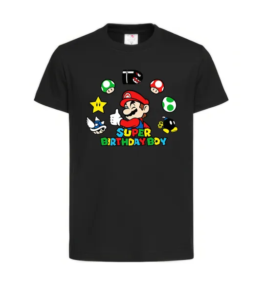 Детская футболка Super birthday boy Черный фото