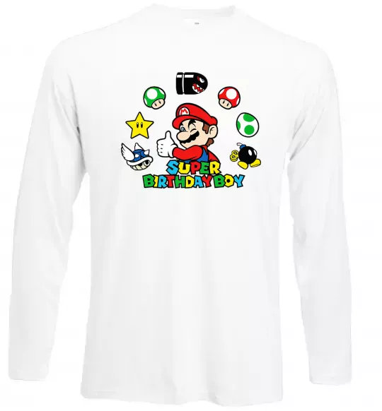 Лонгслив Super birthday boy Белый фото