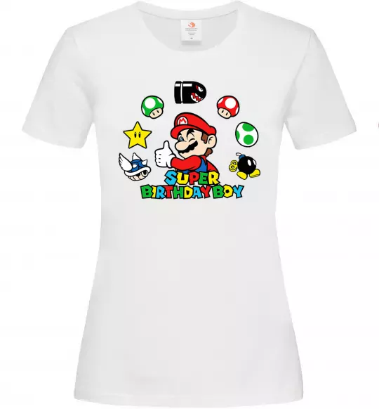 Жіноча футболка Super birthday boy Білий фото