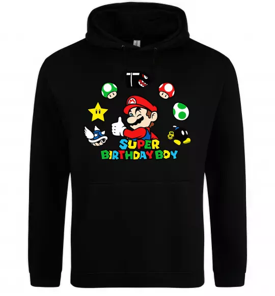 Женская толстовка (худи) Super birthday boy Черный фото