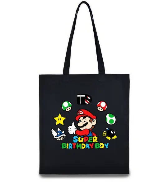 Эко-сумка Super birthday boy Черный фото