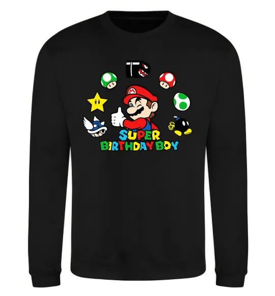 Свитшот Super birthday boy Черный фото