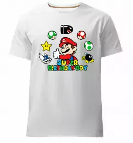 Чоловіча преміум футболка Super Mario retro Білий фото