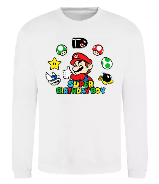 Свитшот Super birthday boy Белый фото