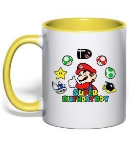 Чашка з кольоровою ручкою Super birthday boy