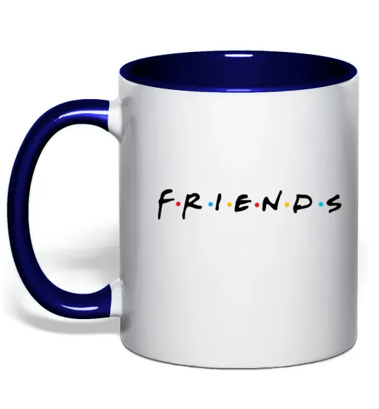 Чашка з кольоровою ручкою Friends logo Глибокий темно-синій фото