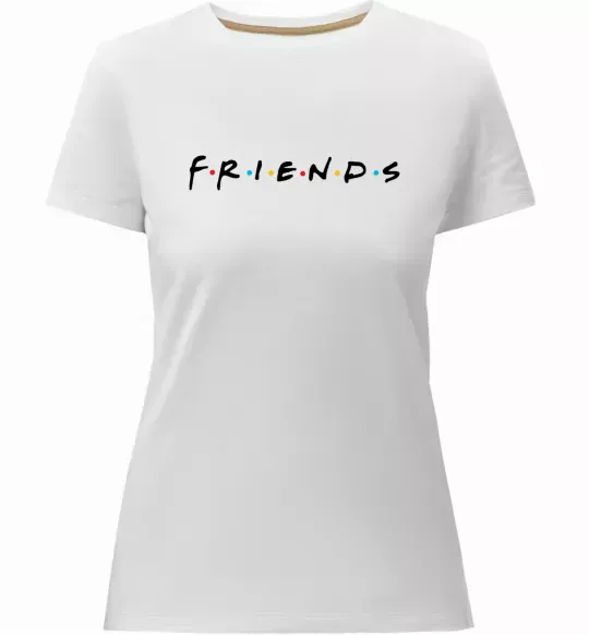 Жіноча преміум футболка Friends logo Білий фото
