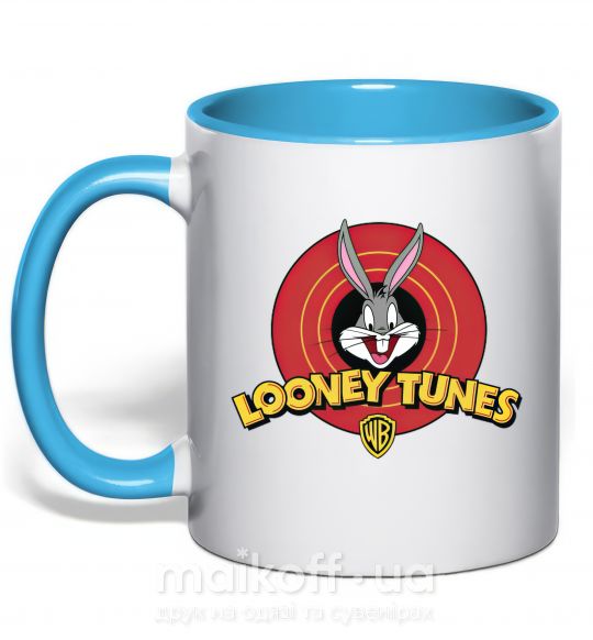 Чашка з кольоровою ручкою Looney Tunes Блакитний фото