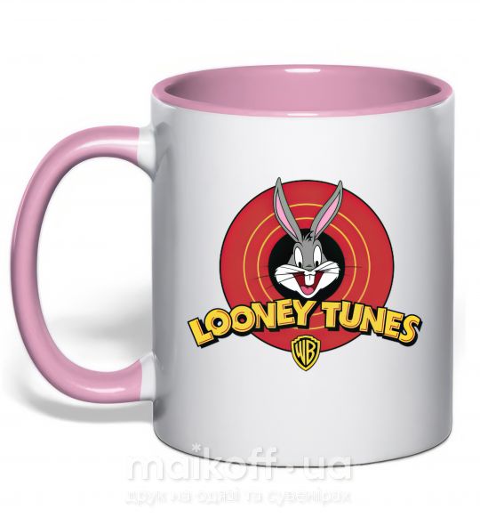 Чашка з кольоровою ручкою Looney Tunes Ніжно рожевий фото