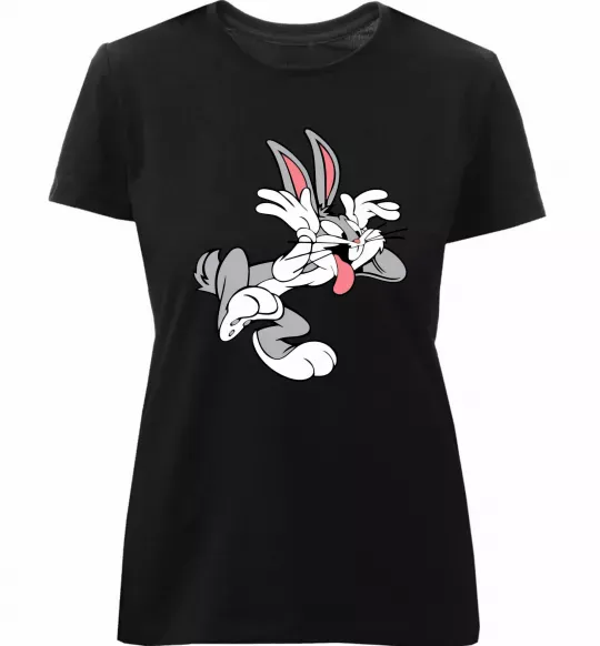 Жіноча преміум футболка Bugs Bunny Чорний фото