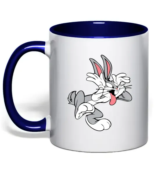 Чашка з кольоровою ручкою Bugs Bunny Глибокий темно-синій фото