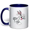 Чашка з кольоровою ручкою Bugs Bunny Глибокий темно-синій фото