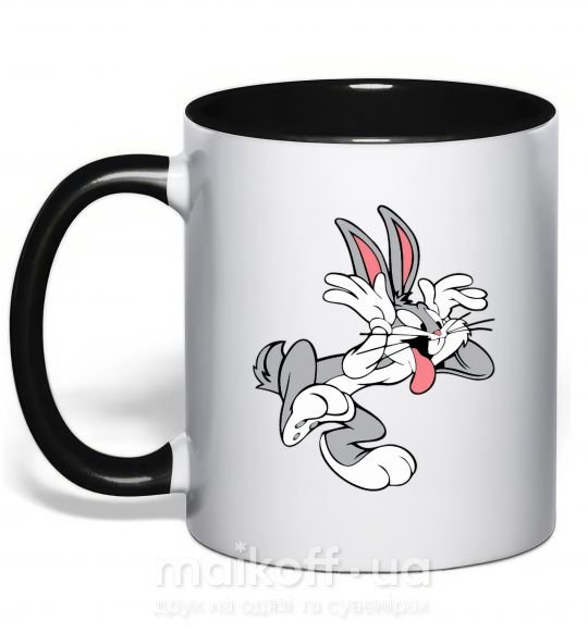 Чашка з кольоровою ручкою Bugs Bunny Чорний фото