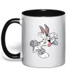 Чашка з кольоровою ручкою Bugs Bunny Чорний фото