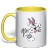 Чашка з кольоровою ручкою Bugs Bunny Лимонний фото
