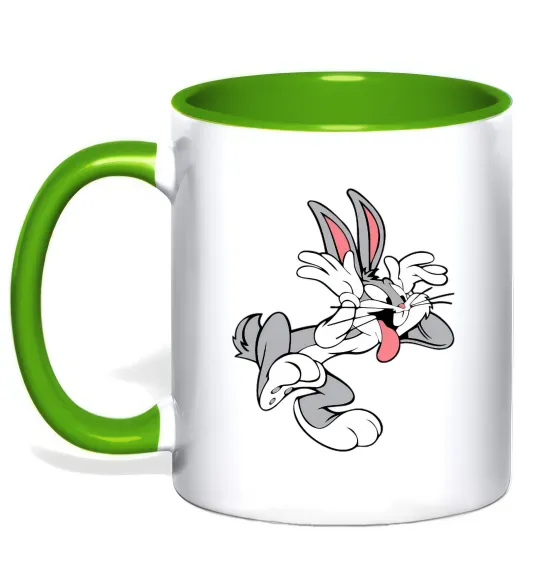 Чашка з кольоровою ручкою Bugs Bunny Лаймовий фото