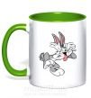 Чашка з кольоровою ручкою Bugs Bunny Зелений фото