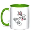 Чашка з кольоровою ручкою Bugs Bunny Зелений фото
