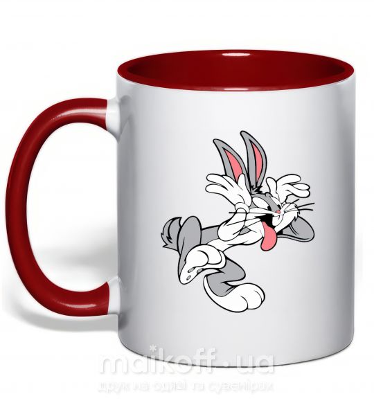 Чашка з кольоровою ручкою Bugs Bunny Червоний фото