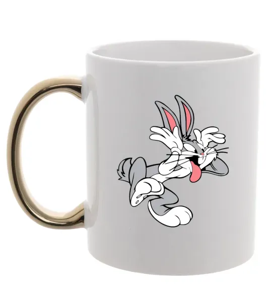 Чашка з кольоровою ручкою Bugs Bunny Золото фото