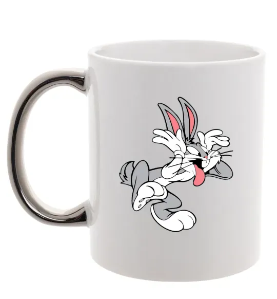 Чашка з кольоровою ручкою Bugs Bunny Срібло фото
