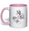 Чашка з кольоровою ручкою Bugs Bunny Ніжно рожевий фото