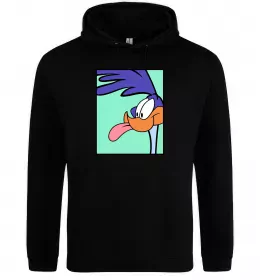 Мужская толстовка (худи) Дорожний бігун (Road Runner) Черный фото
