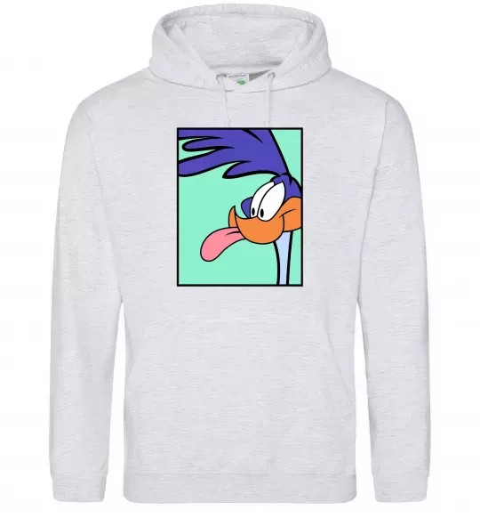 Чоловіча толстовка (худі) Дорожний бігун (Road Runner) Сірий меланж фото