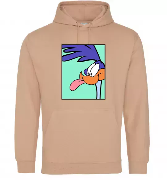Чоловіча толстовка (худі) Дорожний бігун (Road Runner) Пісочний фото