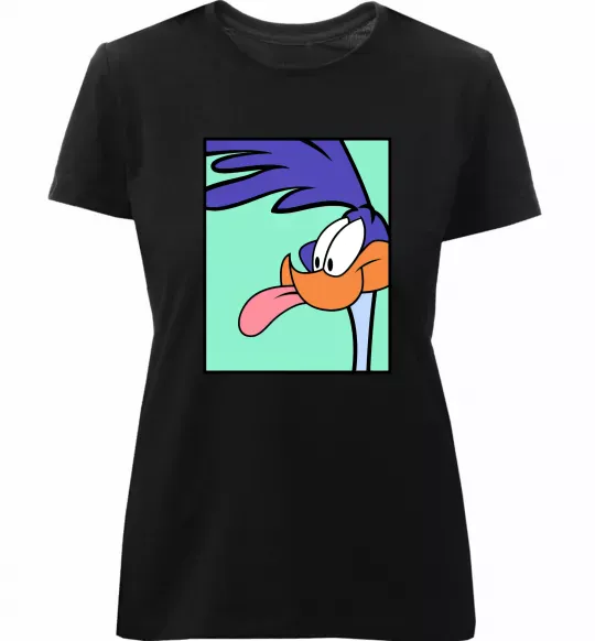 Жіноча преміум футболка Дорожний бігун (Road Runner) Чорний фото