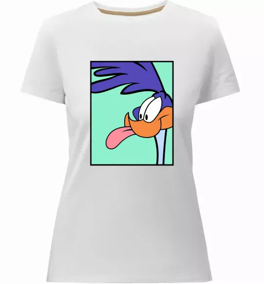 Жіноча преміум футболка Дорожний бігун (Road Runner) Білий фото