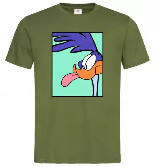 Мужская футболка Дорожний бігун (Road Runner) Оливковый фото