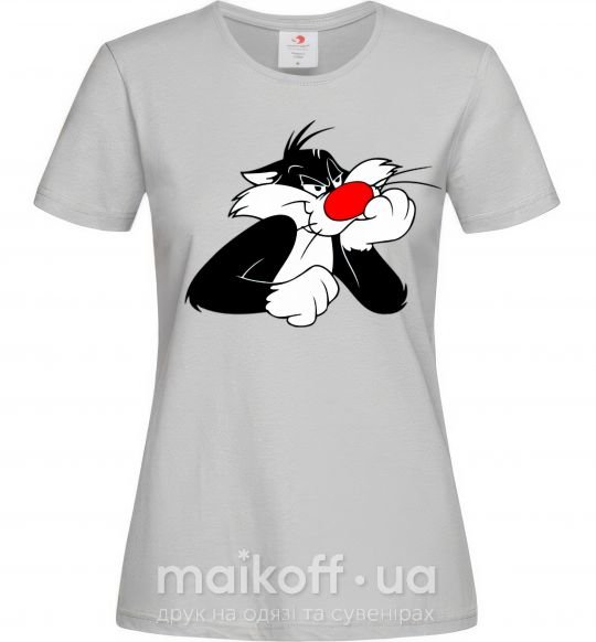 Женская футболка Sylvester Cat Серый фото