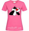 Жіноча футболка Sylvester Cat Яскраво-рожевий фото