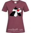 Женская футболка Sylvester Cat Бордовый фото