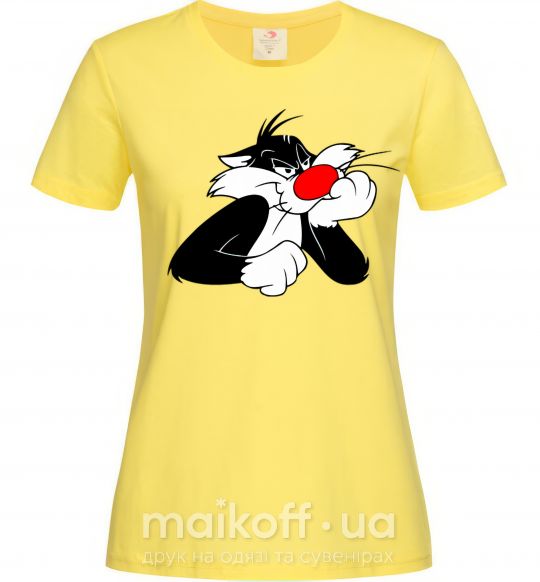 Женская футболка Sylvester Cat Лимонный фото