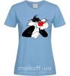 Женская футболка Sylvester Cat Голубой фото