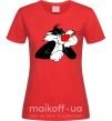 Женская футболка Sylvester Cat Красный фото