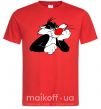 Чоловіча футболка Sylvester Cat Червоний фото