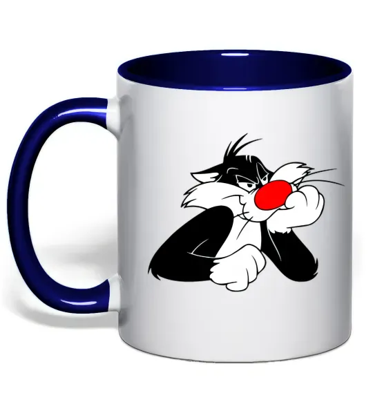 Чашка з кольоровою ручкою Sylvester Cat Глибокий темно-синій фото