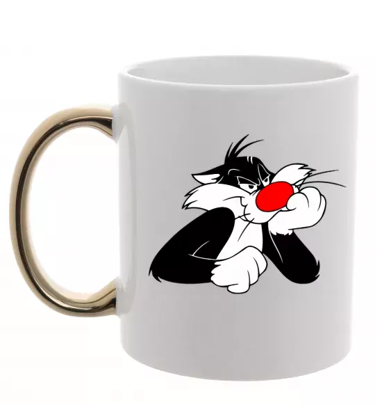 Чашка з кольоровою ручкою Sylvester Cat Золото фото